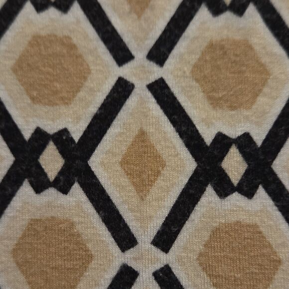 New York & Company Women's Stretch Geometric Scoop Neck Tank Top Beige Black L - Picture 5 of 6